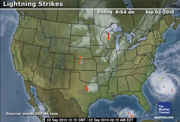 US Lightning map